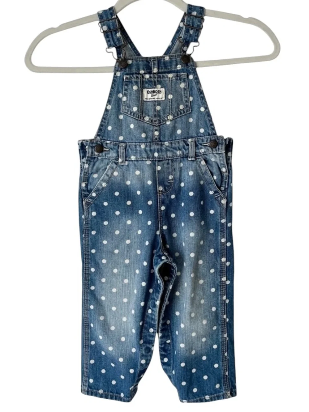 OshKosh B'gosh Blue and White Denim Overalls